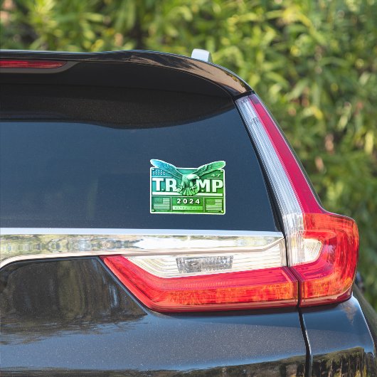 Sticker TRUMP 2024 avec un aigle (Côté voiture)