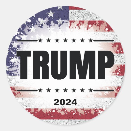 Sticker Trump 2024, drapeau patriotique américain (Devant)