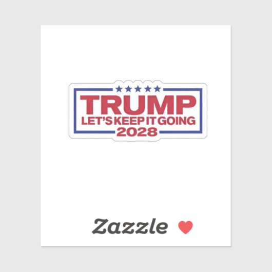 Sticker Trump 2028 : Continuons (Feuille)