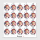 Sticker Trump dans une balle d'arbre de Noël (Feuille)