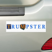 Sticker Trump Dumpster 2 — Bleu, Blanc (En voiture)