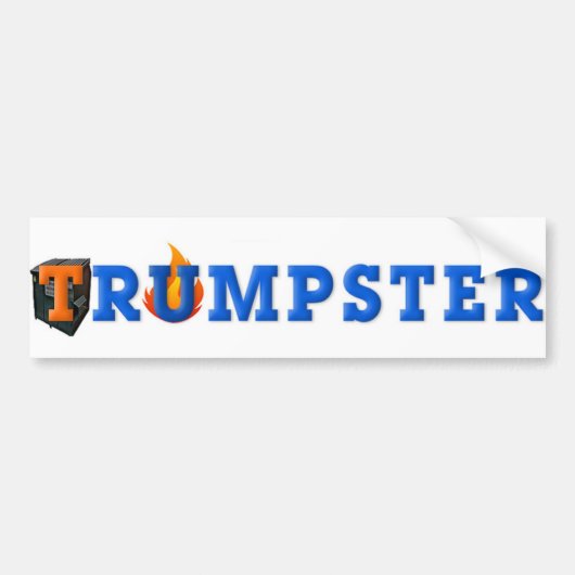 Sticker Trump Dumpster 3 — Bleu, Blanc (Devant)