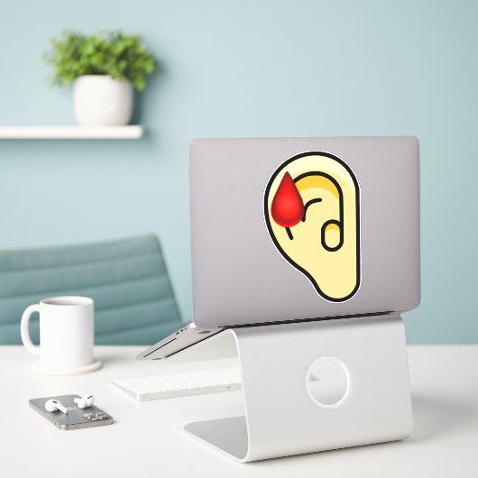 Sticker Trump Ear (Ordinateur portable sur le bureau)