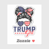 Sticker Trump Girl Messy Bun Trump Élection 2024 (Feuille)