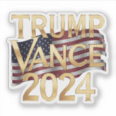 Sticker Trump Vance 2024 Valeurs conservatrices, autocolla (Devant)