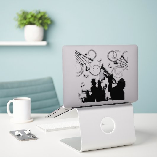Sticker Trumpet Section Jazz (Ordinateur portable sur le bureau)
