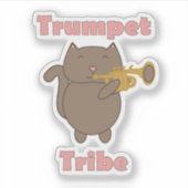 Sticker Trumpet Tribe Cat Music (Devant)