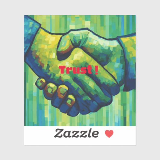 Sticker "TrustTouch : Une poignée de main sous forme d'aut (Feuille)