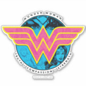 Sticker Truth Compassion Strength Comic Wonder Woman Logo (Devant)