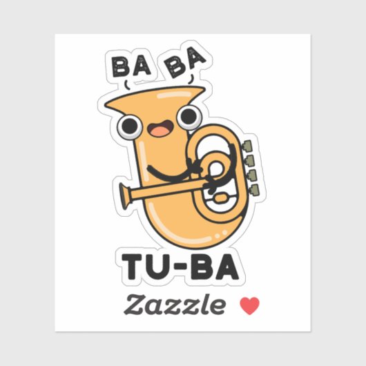 Sticker Tu-ba Funny Tuba Puns (Feuille)
