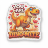 Sticker Tu es Dino Mite Mignon Dinosaure Saint Valentin Dr (Devant)