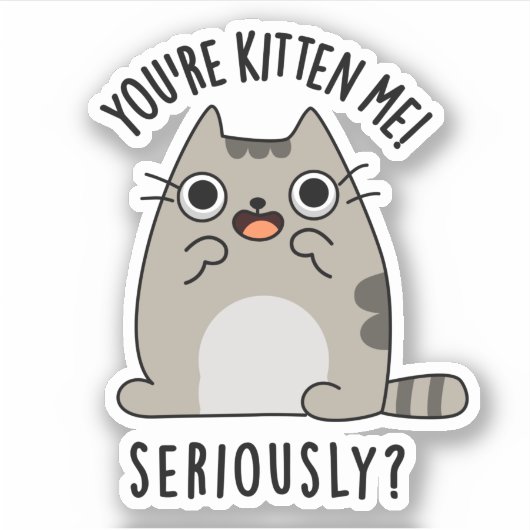 Sticker Tu es Kitten Me Sérieusement Drôle Pun de chat (Devant)