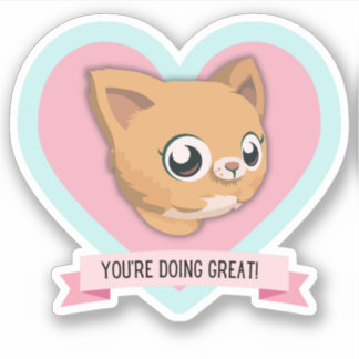 Sticker Tu fais du bien ! Encouragement Cat Affirmation