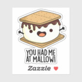 Sticker Tu M'As Eu À Mallow Funny Smore Pun (Feuille)