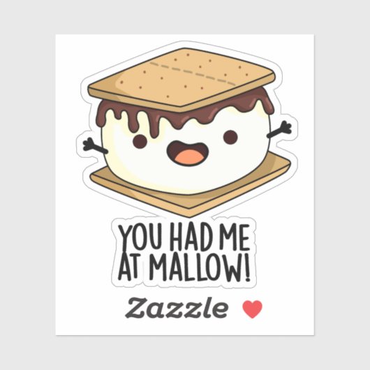 Sticker Tu M'As Eu À Mallow Funny Smore Pun (Feuille)