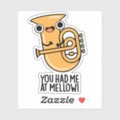 Sticker Tu M'As Eu À Mellow Funny Tuba Pun (Feuille)
