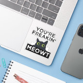 Sticker Tu me fais complètement miauler (Ordinateur portable avec iPhone)