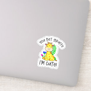 Sticker Tu paries Giraffe Je suis mignonne