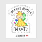 Sticker Tu paries Giraffe Je suis mignonne (Feuille)