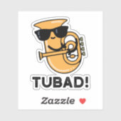 Sticker Tubad Funny Musique Tuba Pun (Feuille)