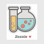 Sticker Tube d'essai de chimie et bécher (Feuille)