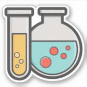 Sticker Tube d'essai de chimie et bécher (Devant)