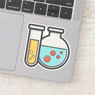 Sticker Tube d'essai de chimie et bécher