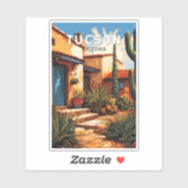 Sticker Tucson Arizona Travel Art Vintage (Feuille)