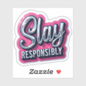 Sticker Tuez avec style et responsabilité, esthétique (Feuille)