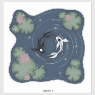 Sticker Tui et La, Push et Pull, Océan et Lune