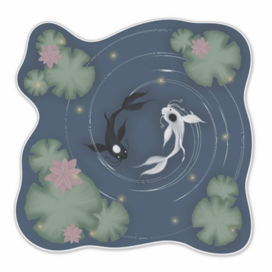 Sticker Tui et La, Push et Pull, Océan et Lune (Devant)