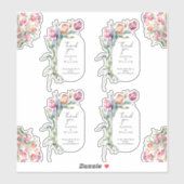 Sticker Tulip embrasse le mariage du printemps merci (Feuille)