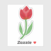Sticker Tulipe rouge (Feuille)