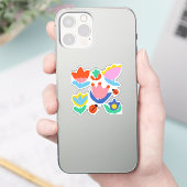 Sticker tulipes colorées avec coccinelles (Téléphone)