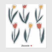 Sticker Tulipes FLoral Printemps Pâques (Feuille)