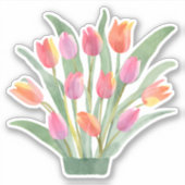 Sticker Tulipes pointes Aquarelle (Devant)