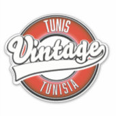 Sticker Tunis Tunisie logo de style vintage (Devant)