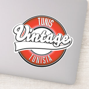 Sticker Tunis Tunisie logo de style vintage