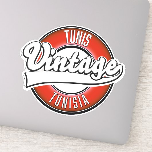 Sticker Tunis Tunisie logo de style vintage (Détail)