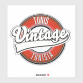Sticker Tunis Tunisie logo de style vintage (Feuille)