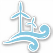 Sticker Turbines éoliennes d'énergie renouvelable bleu ou (Devant)