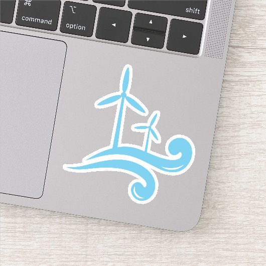 Sticker Turbines éoliennes d'énergie renouvelable bleu ou (Détail)