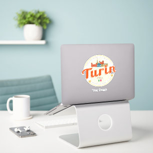 Sticker Turin Piedmont Retro Skyline Pâtes Vintages italie