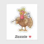 Sticker Turkey as Farmer (Feuille)