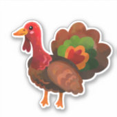 Sticker Turquie de Thanksgiving branché (Devant)