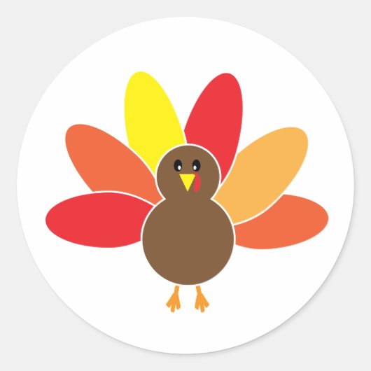 Sticker Turquie de Thanksgiving. Sticker rond clas (Devant)