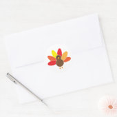 Sticker Turquie de Thanksgiving. Sticker rond clas (Enveloppe)