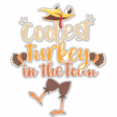 Sticker Turquie la plus mignonne dans la ville Thanksgivin (Devant)