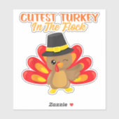 Sticker Turquie la plus mûre en Bon thanksgiving-jour garç (Feuille)