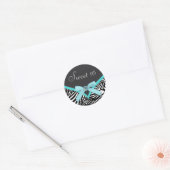 Sticker turquoise à enveloppe en zèbre bleu (Enveloppe)
